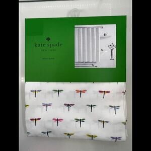 KATE SPADE New York DRAGONFLIES Fabric SHOWER CURTAIN 72” x 72” NWT Rainbow